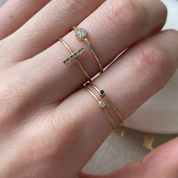 Jennifer Meyer 18k gold sapphire stacking ring - size 6 - Picture 5 of 6